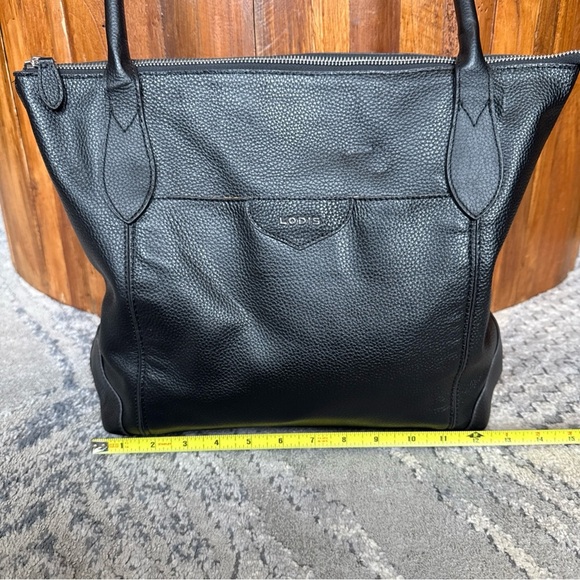 Lodis Siera Black Pebbled Leather Womens Tote - Picture 2 of 13